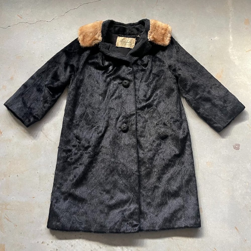 SALE Vintage Mink collar fur coat